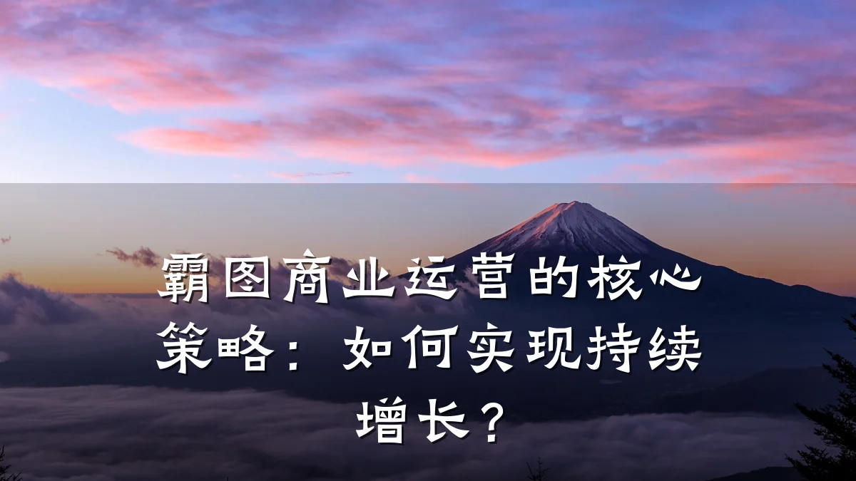 霸图商业运营的核心策略:如何实现持续增长?