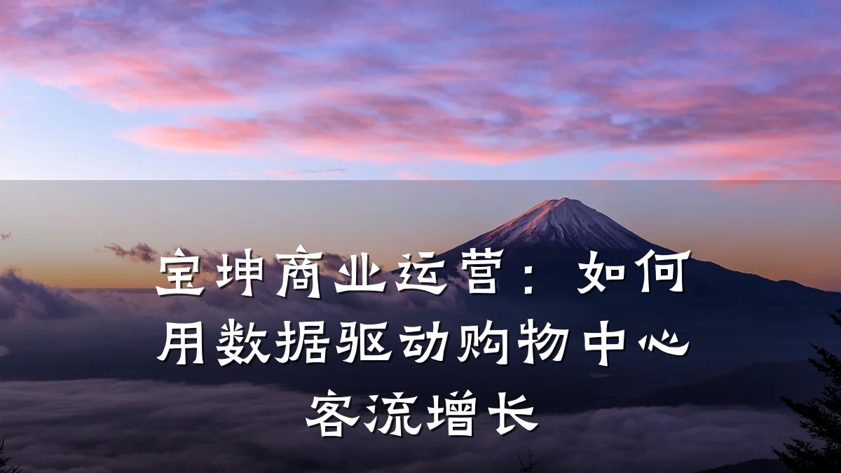 宝坤商业运营:如何用数据驱动购物中心客流增长