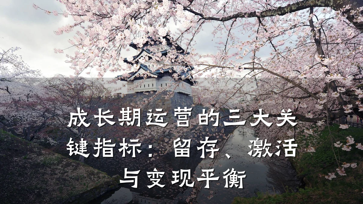 成长期运营的三大关键指标:留存、激活与变现平衡