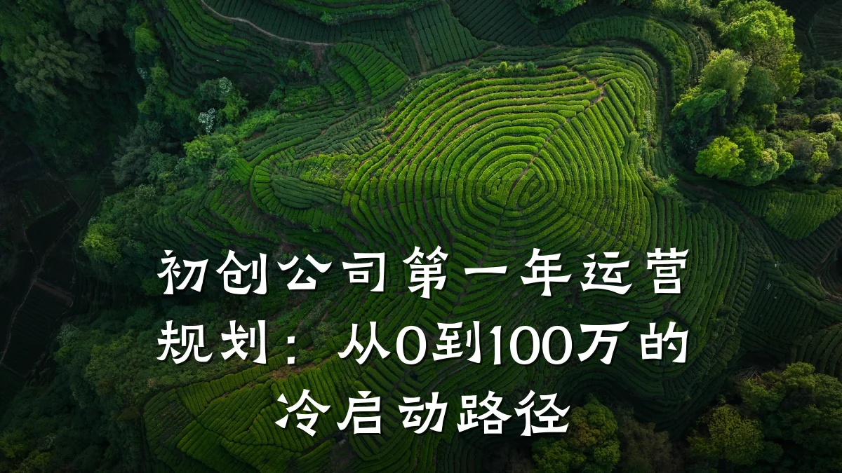 初创公司第一年运营规划:从0到100万的冷启动路径