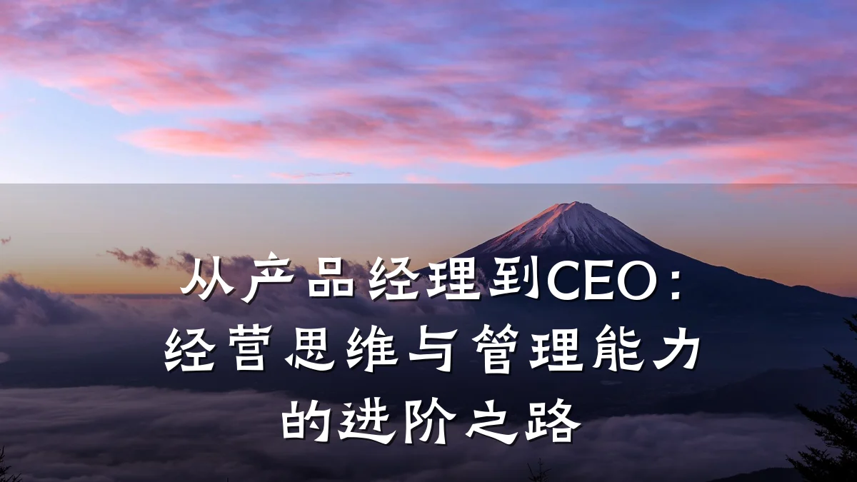 从产品经理到CEO:经营思维与管理能力的进阶之路