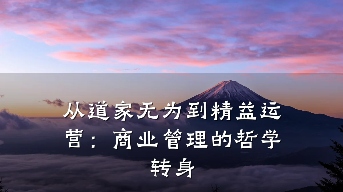 从道家无为到精益运营:商业管理的哲学转身