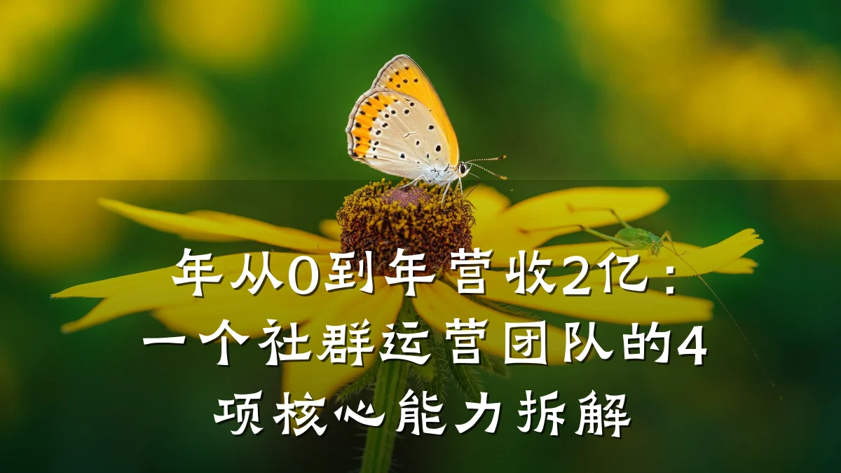 年从0到年营收2亿:一个社群运营团队的4项核心能力拆解