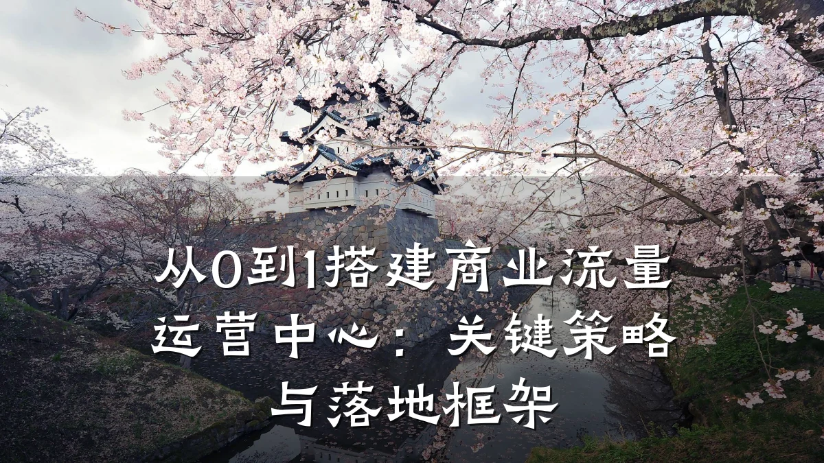 从0到1搭建商业流量运营中心:关键策略与落地框架