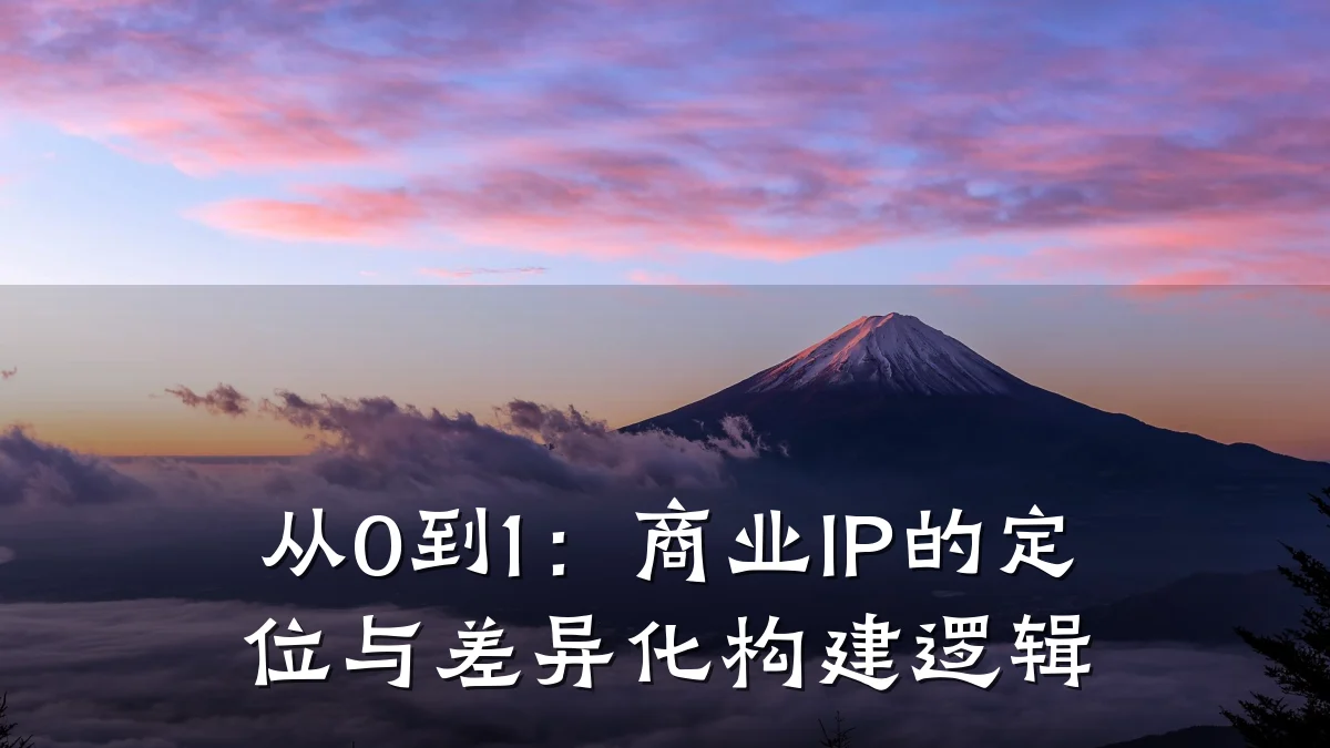 从0到1:商业IP的定位与差异化构建逻辑