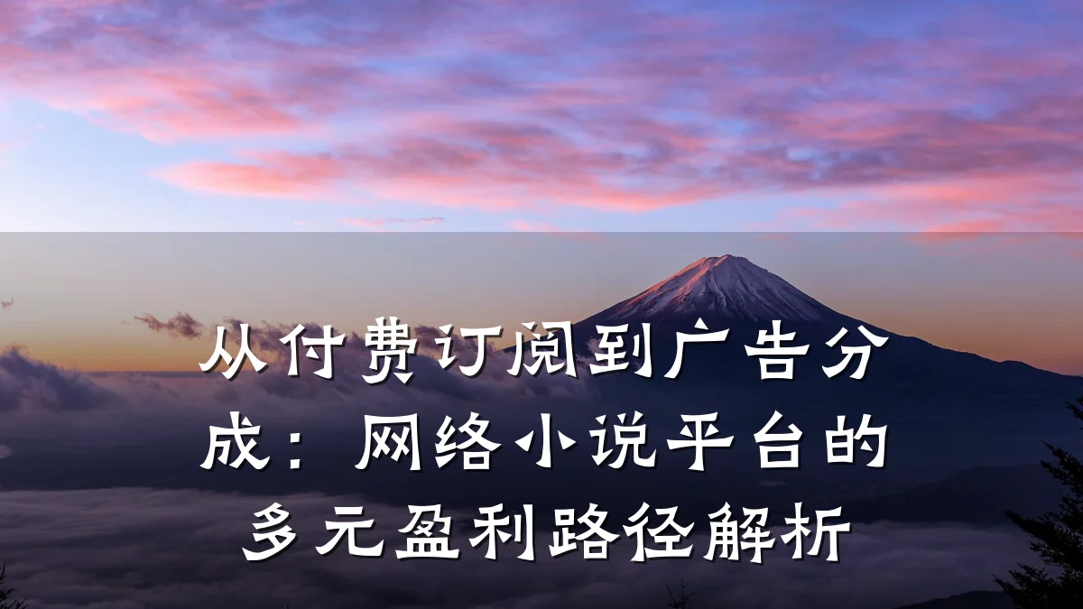 从付费订阅到广告分成:网络小说平台的多元盈利路径解析