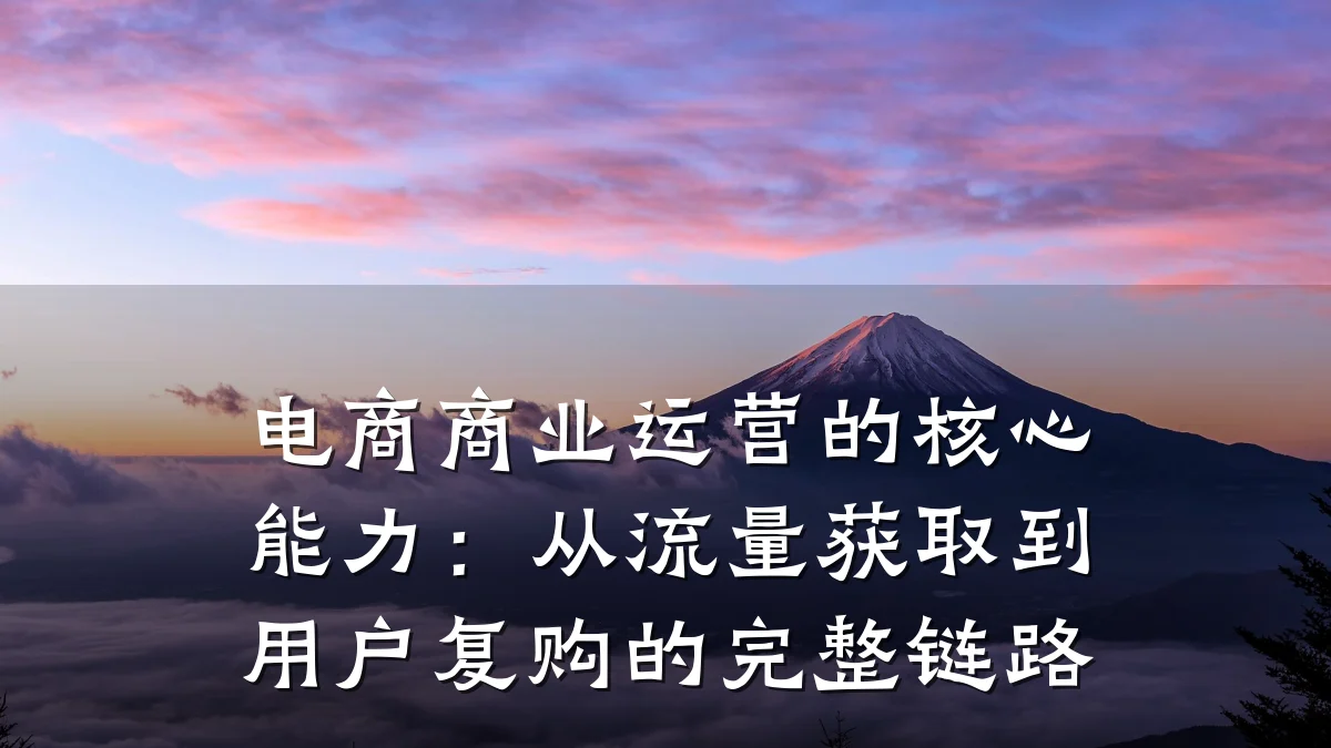 电商商业运营的核心能力:从流量获取到用户复购的完整链路