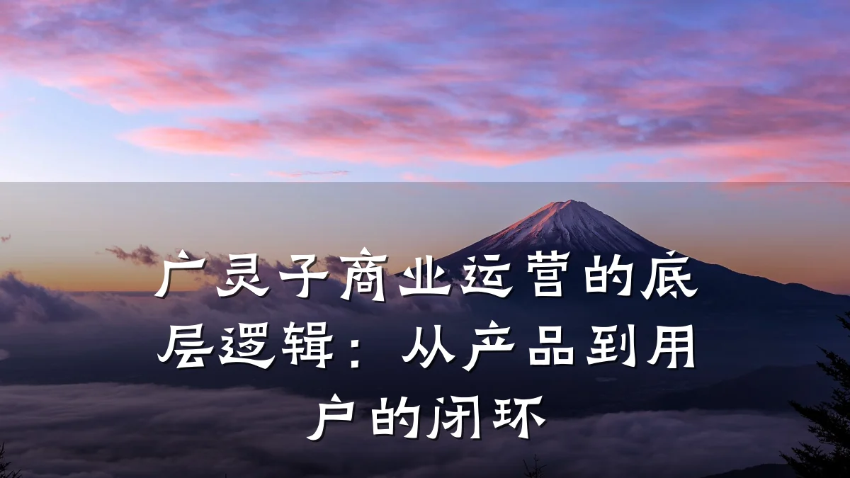 广灵子商业运营的底层逻辑:从产品到用户的闭环