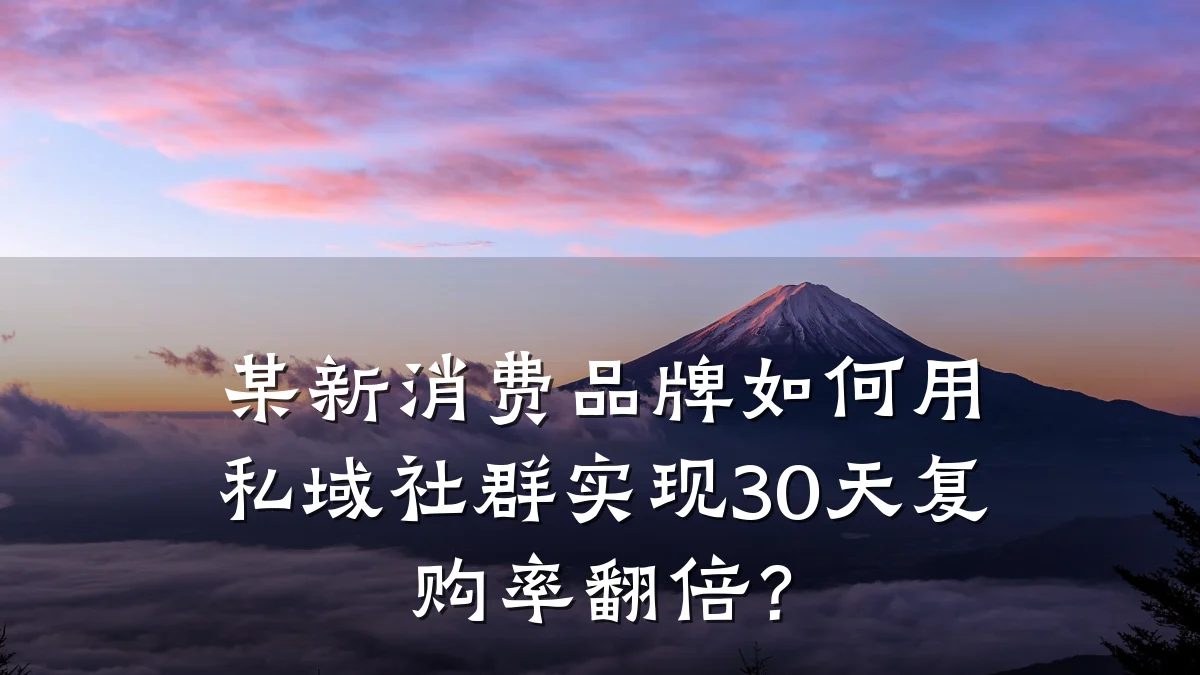 某新消费品牌如何用私域社群实现30天复购率翻倍?