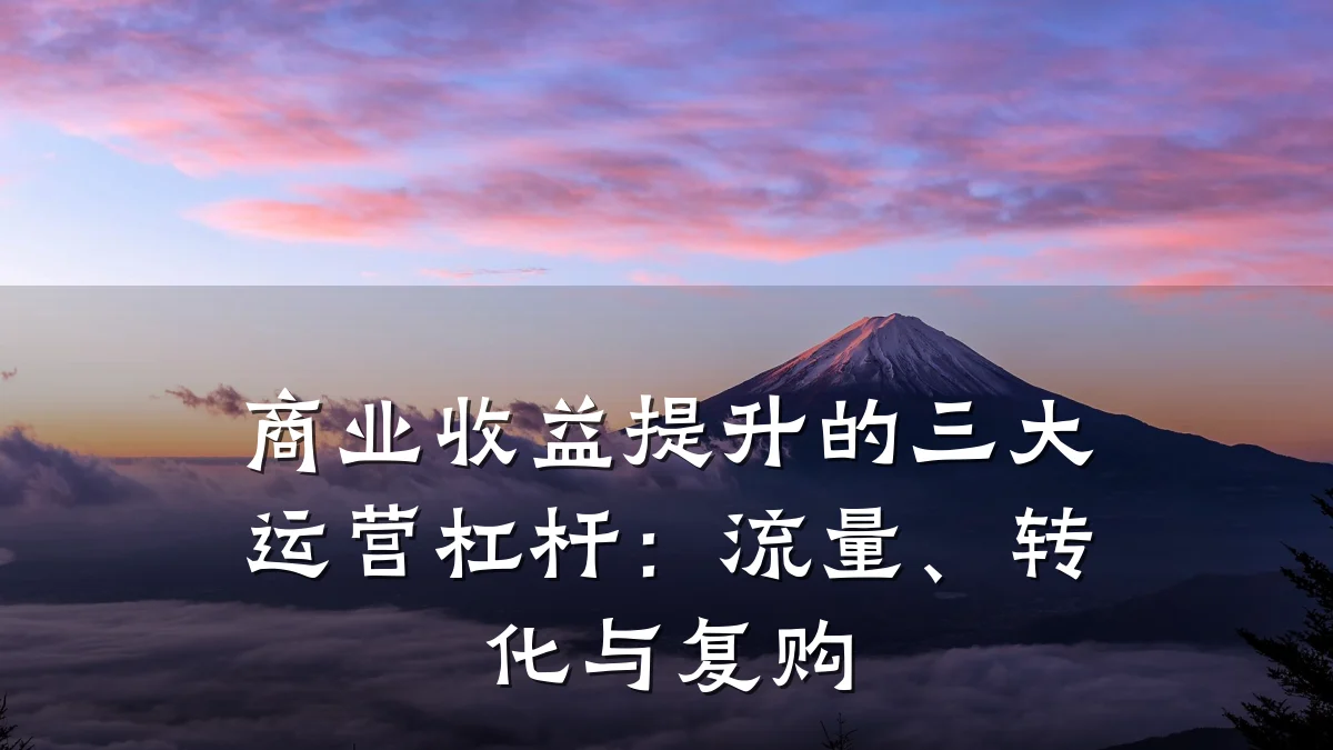 商业收益提升的三大运营杠杆:流量、转化与复购