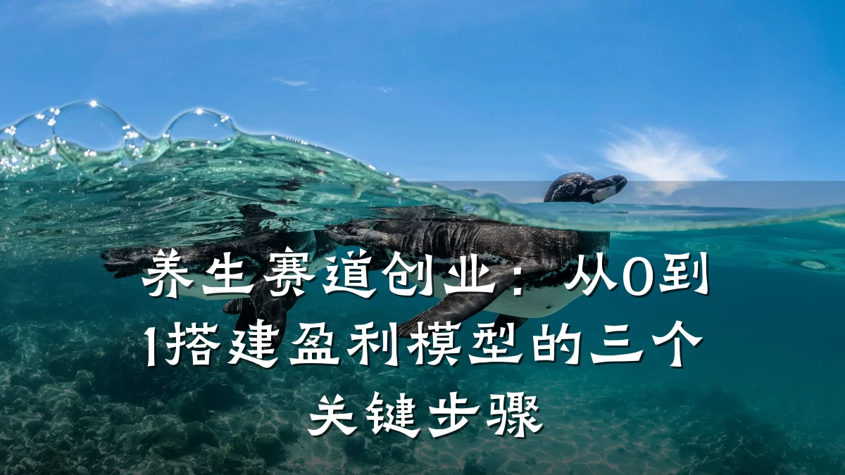 养生赛道创业:从0到1搭建盈利模型的三个关键步骤