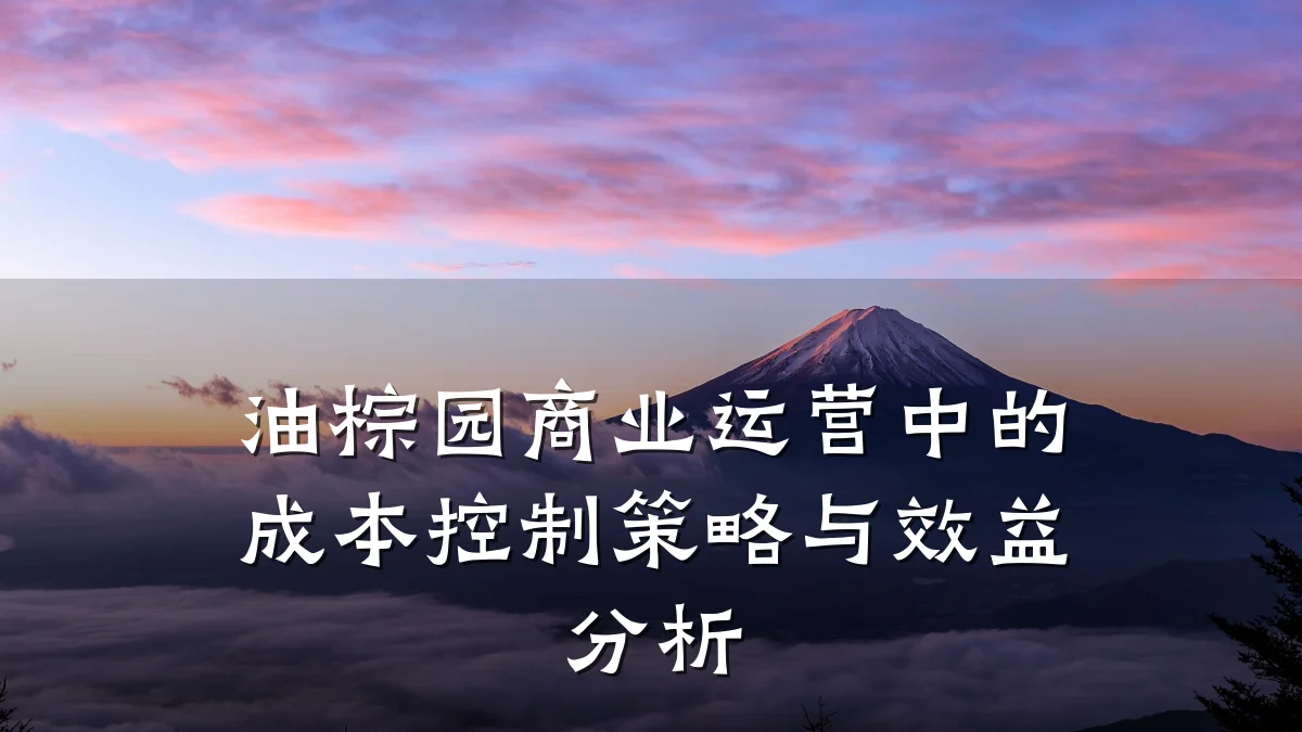 油棕园商业运营中的成本控制策略与效益分析