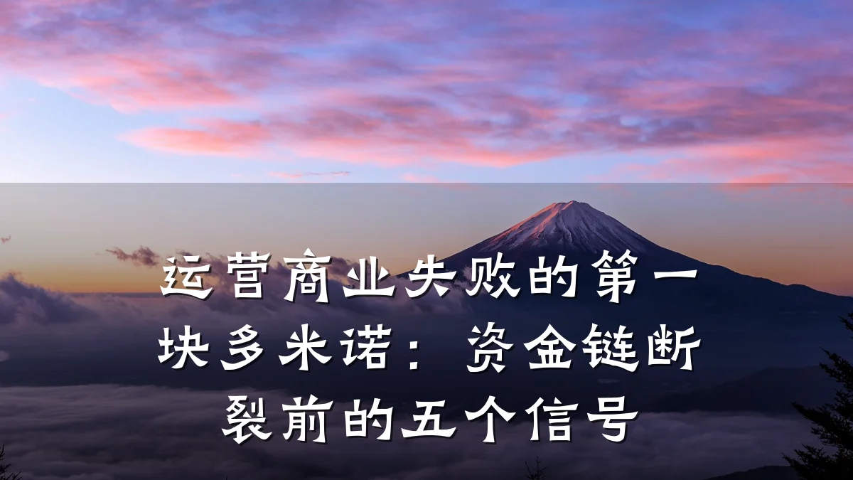 运营商业失败的第一块多米诺:资金链断裂前的五个信号