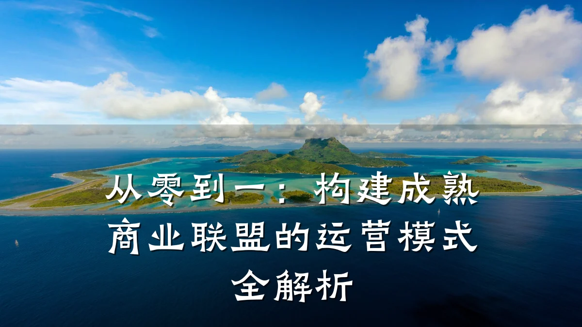 从零到一:构建成熟商业联盟的运营模式全解析
