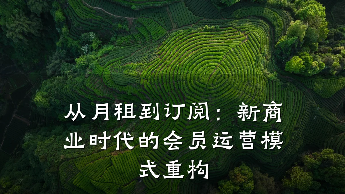 从月租到订阅:新商业时代的会员运营模式重构