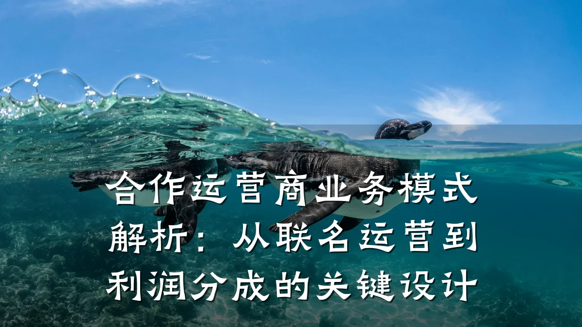 合作运营商业务模式解析:从联名运营到利润分成的关键设计