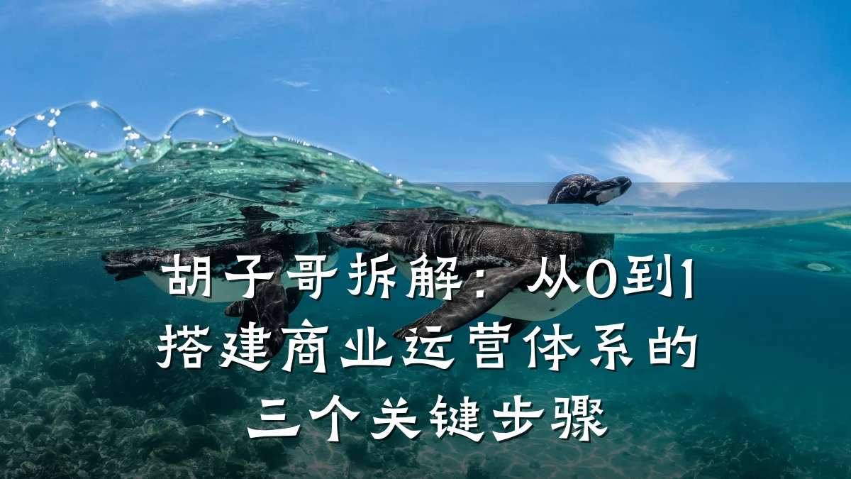 胡子哥拆解:从0到1搭建商业运营体系的三个关键步骤