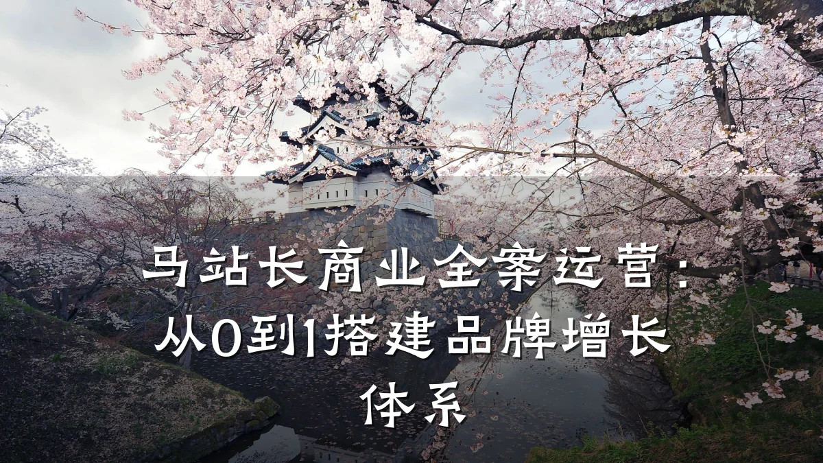 马站长商业全案运营:从0到1搭建品牌增长体系