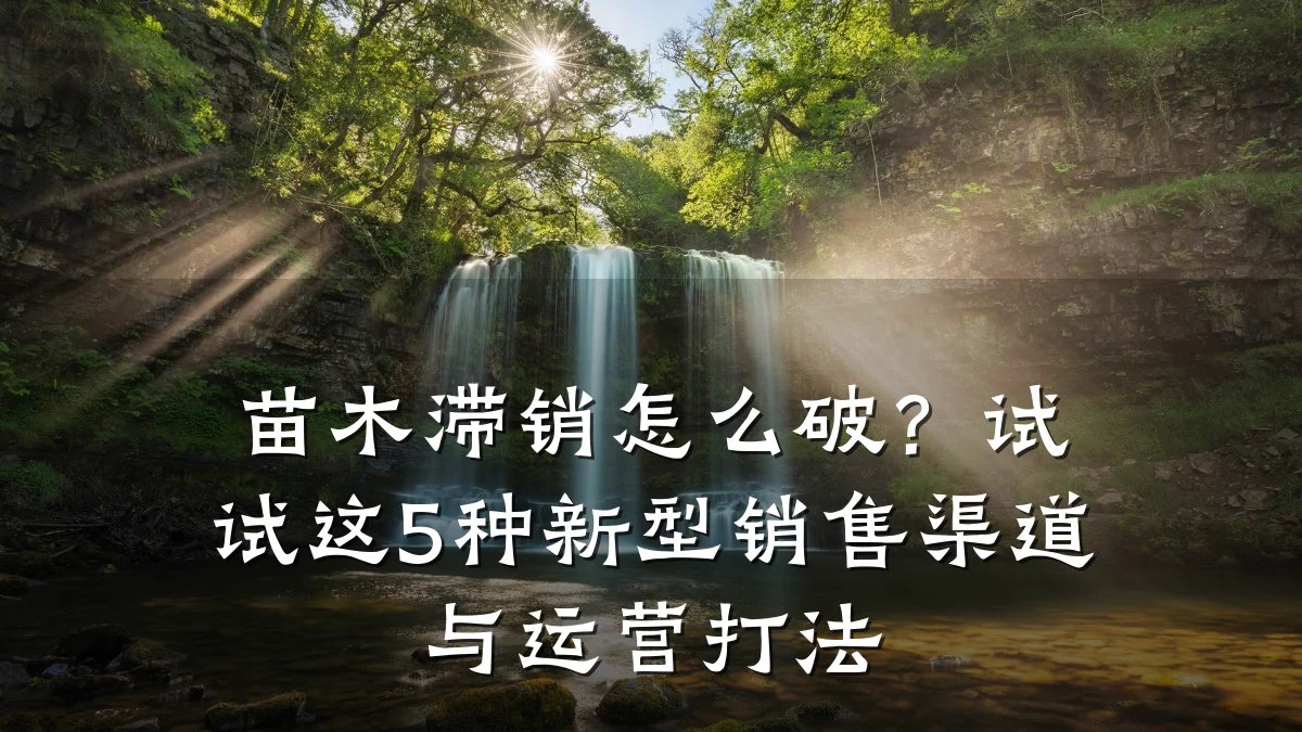 苗木滞销怎么破?试试这5种新型销售渠道与运营打法