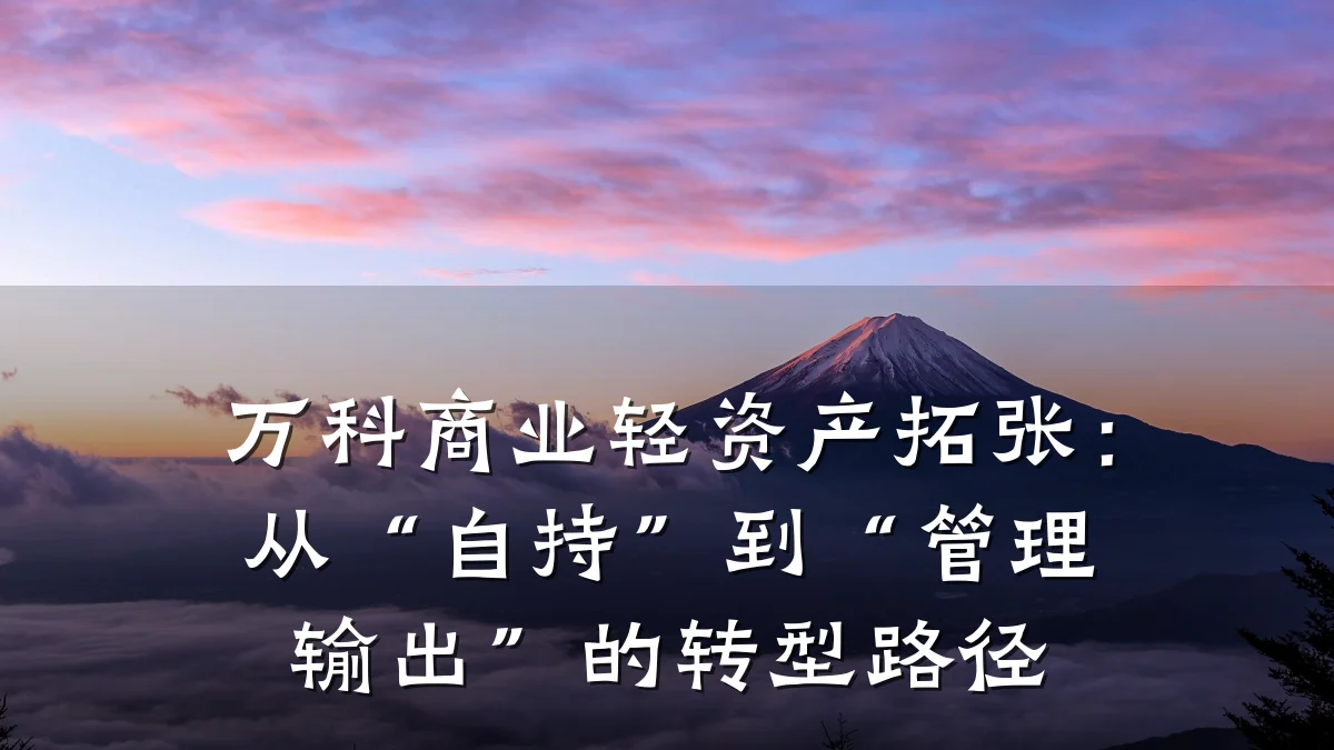 万科商业轻资产拓张:从“自持”到“管理输出”的转型路径