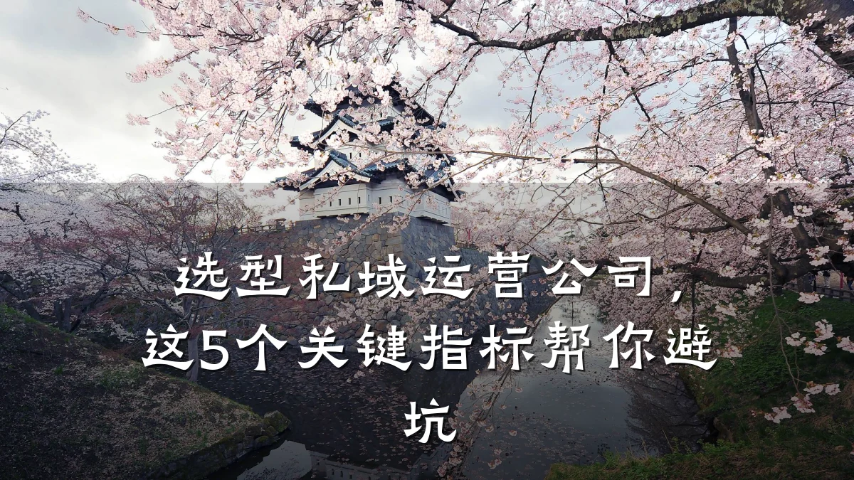 选型私域运营公司,这5个关键指标帮你避坑