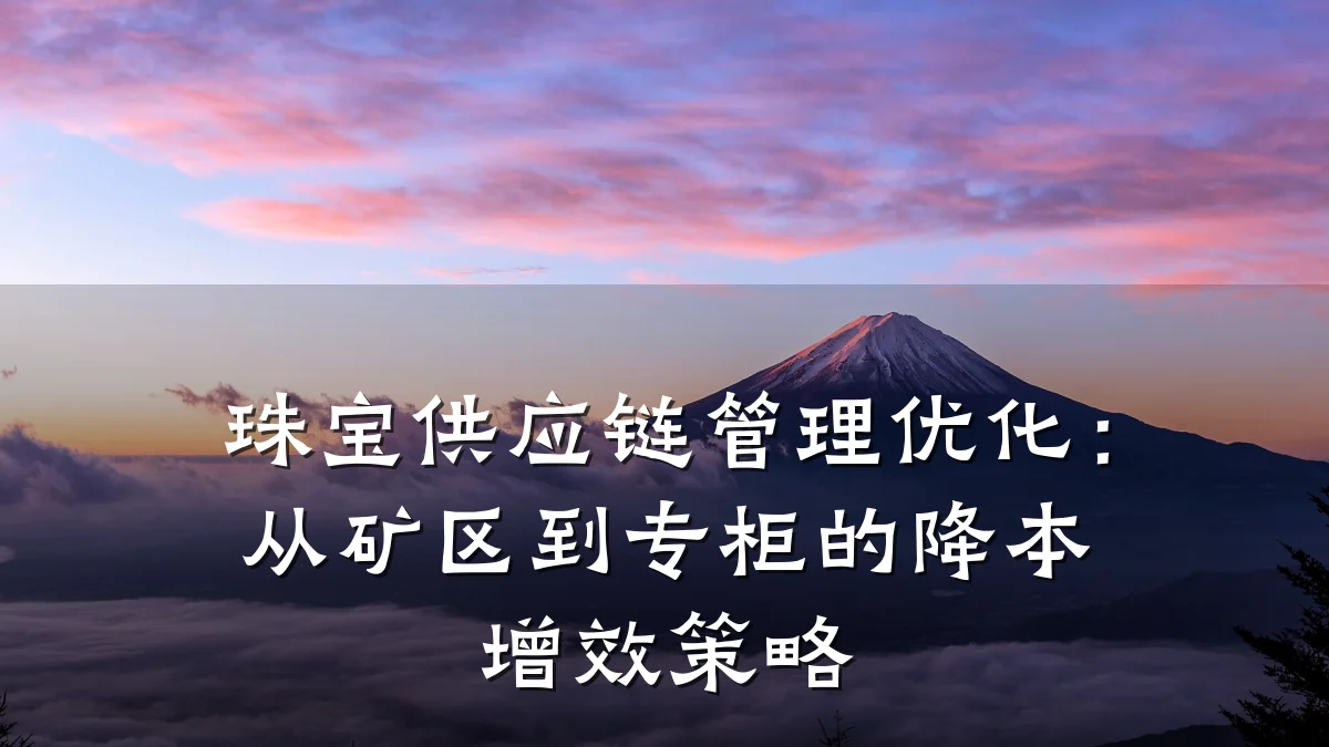 珠宝供应链管理优化:从矿区到专柜的降本增效策略