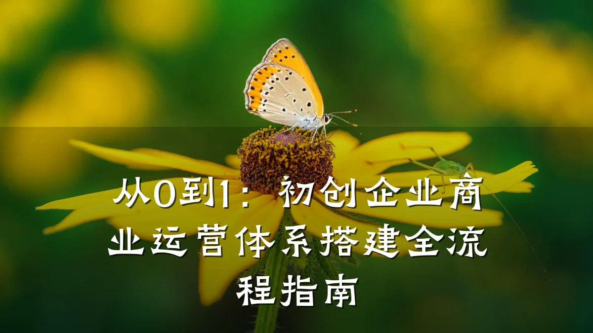 从0到1:初创企业商业运营体系搭建全流程指南