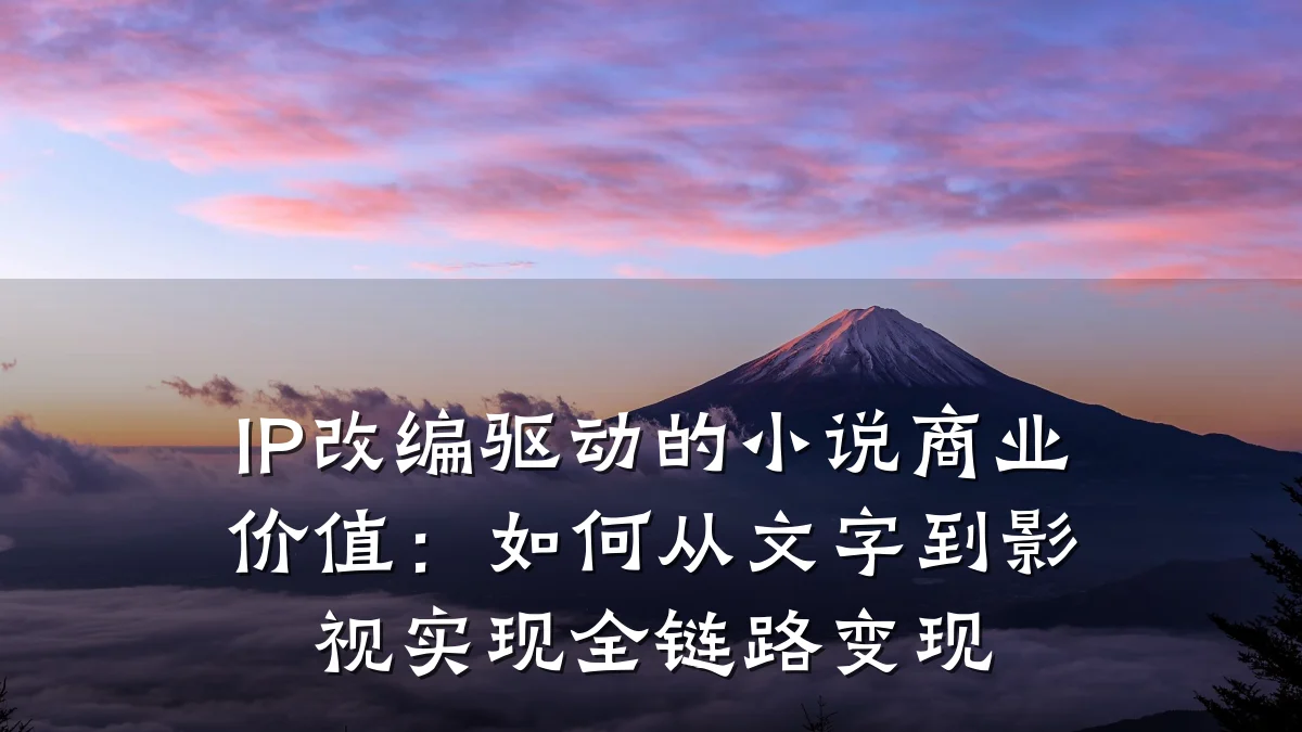 IP改编驱动的小说商业价值:如何从文字到影视实现全链路变现