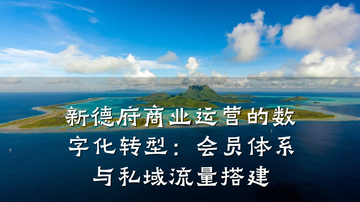 新德府商业运营的数字化转型:会员体系与私域流量搭建