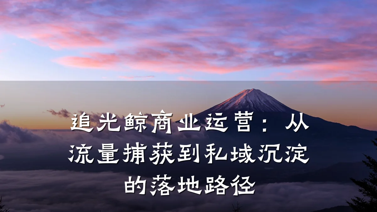 追光鲸商业运营:从流量捕获到私域沉淀的落地路径