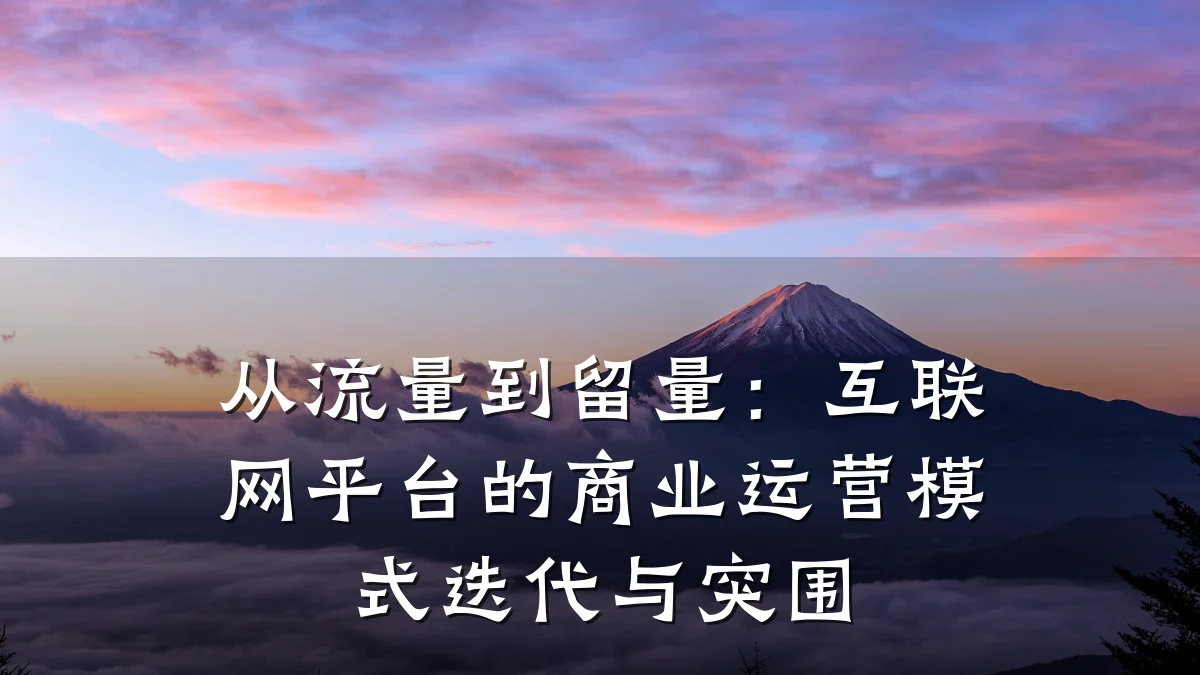 从流量到留量:互联网平台的商业运营模式迭代与突围