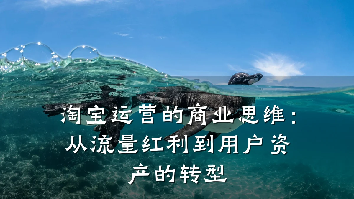 淘宝运营的商业思维:从流量红利到用户资产的转型