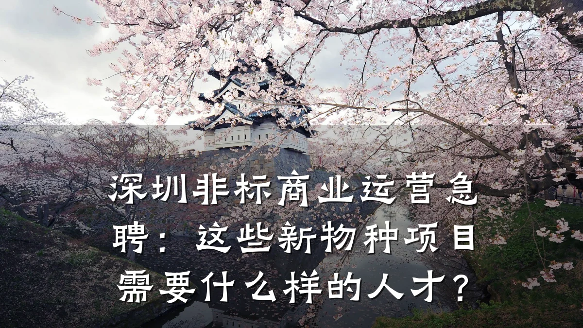 深圳非标商业运营急聘:这些新物种项目需要什么样的人才?